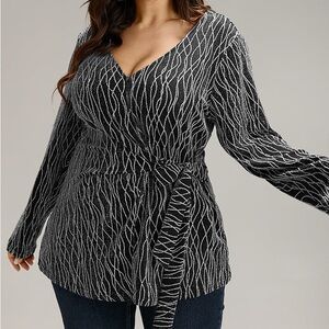 BloomChic Zebra Print Wrap Blouse